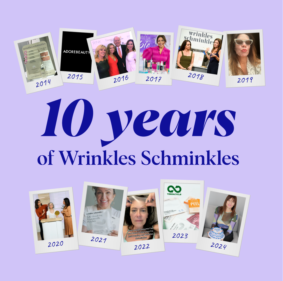 Wrinkles Schminkles blog banner celebrating 10 years of the brand