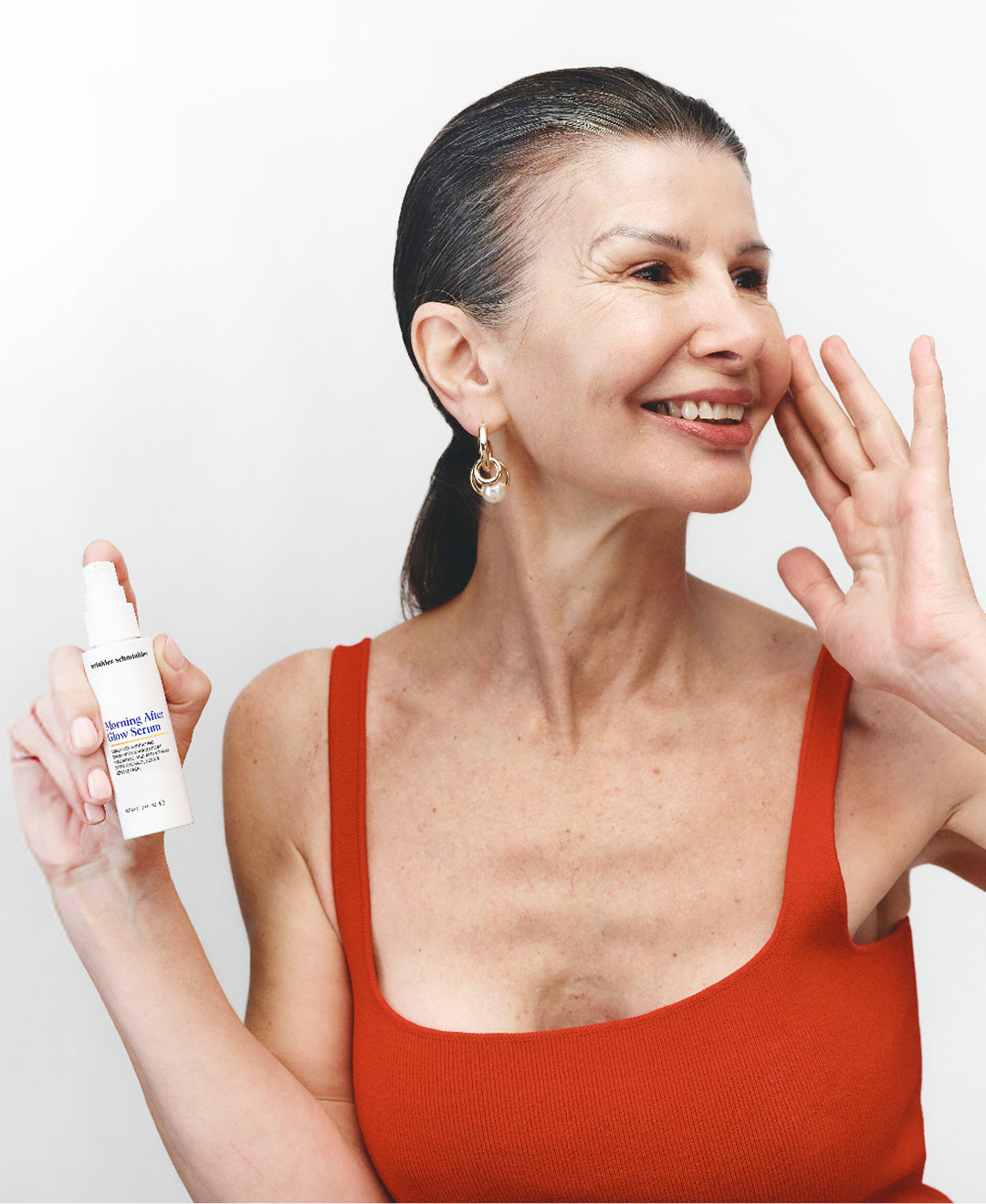 Wrinkles Schminkles blog banner introducing the Morning After Glow anti-aging serum