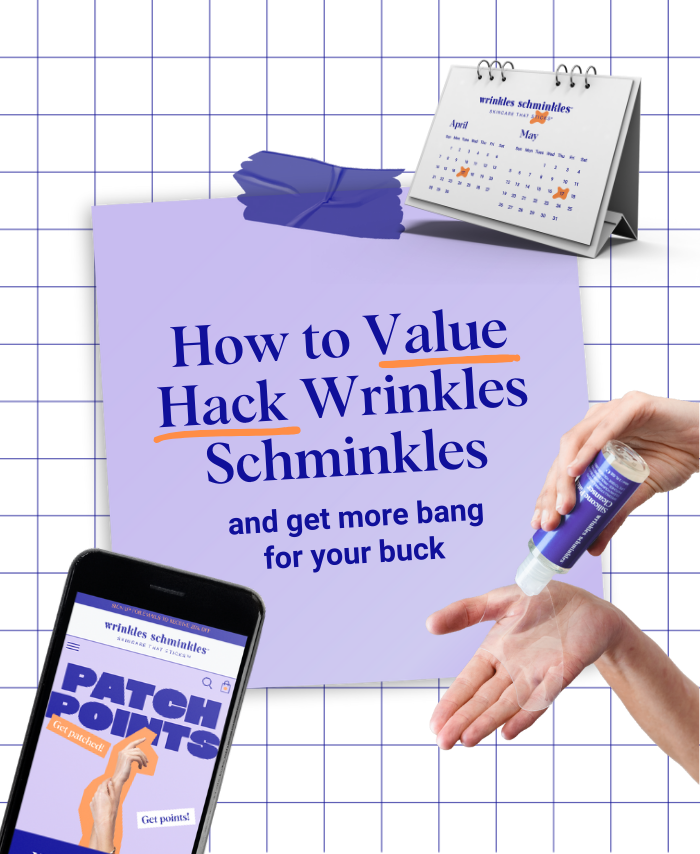 Wrinkles Schminkles blog banner on getting the most value from your wrinkle patch routine