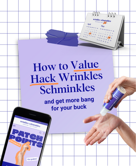 Wrinkles Schminkles blog banner on getting the most value from your wrinkle patch routine